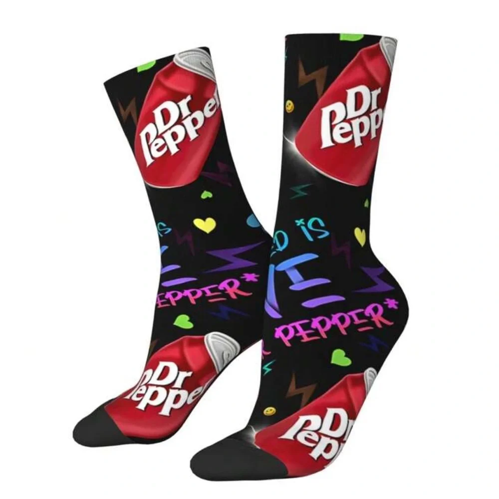 •For the Love of Dr. Pepper• Colorful Graphic Unisex Novelty Socks